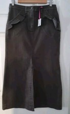 Per Una Denim Skirt Size 10 Dark Olive Grey New With tags BNWT