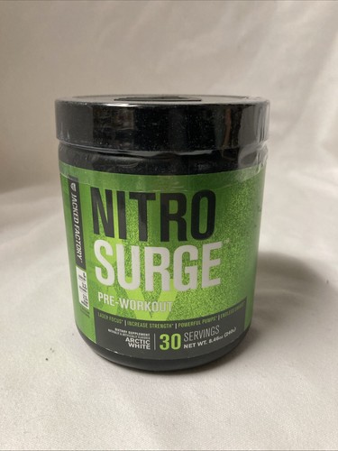 Nitro Surge Pre-Workout Arctic White 8.46oz (30 Servings) SEALED 12/2026