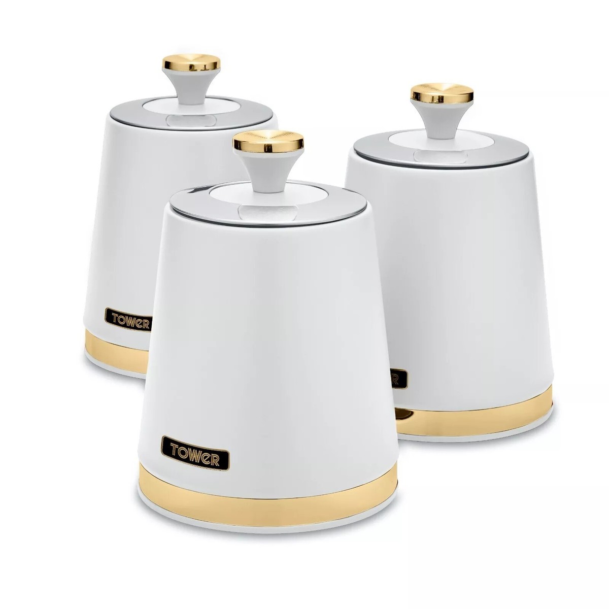 Set of Canisters Tower T826131WHT Cavaletto Tea/Coffee/ Sugar