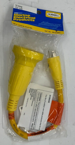 Hubbell Shore Power Adapter HBL61CM22 30 amp 125 volt Marine Boat Cable