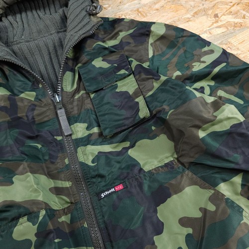 Schott Nyc Double Sided Reversible Jacket Camo Military Outdoor Men Wool Nylon S - Picture 10 of 14