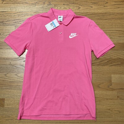 Nike Sportswear Athletic Pink Polo Short Sleeve Golf Tennis Mens