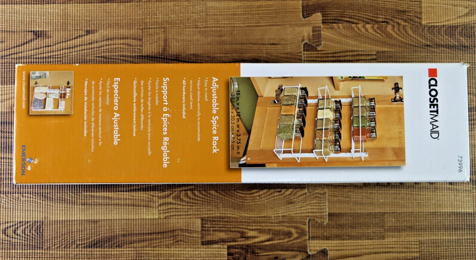 ClosetMaid Organizador de Estante de Especias Ajustable de 3 Estantes para Montaje en Gabinete/Pared, Blanco Foto 2 de 4