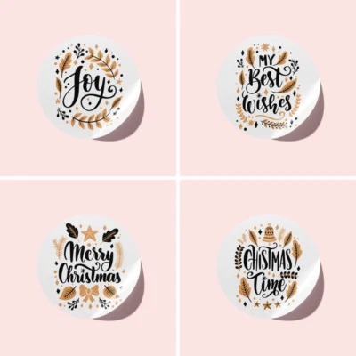 24 Pack Christmas Stickers: 5cm Perfect for Gift Packaging & Wrapping - image 1 of 4