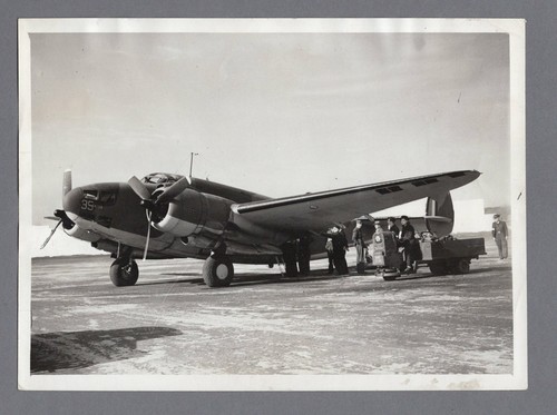 LOCKHEED VENTURA B-34 RAF TRANSATLANTIC TERMINAL ORIGINAL WW2 PRESS PHOTO CENSOR