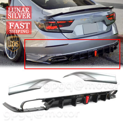 For Honda Accord 18-2020 Yofer Rear Diffuser & Lunar Silver Metallic Corner Spat