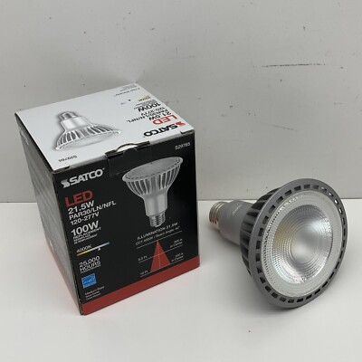 (12-Pack) Satco 21.5W PAR30/LN/NFL Long Neck LED Light Bulb 4000K Narrow Flood