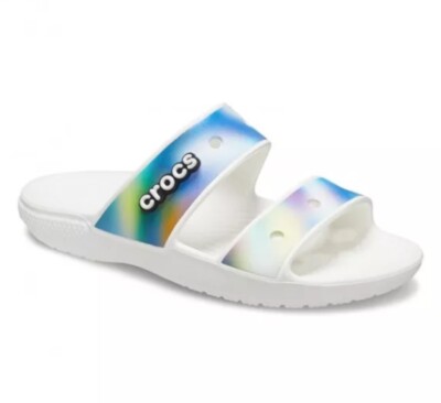 NEW Crocs Classic Crocs Solarized Sandals White Blue Purple Women s 10 Men s 8