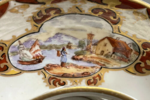 18th Century Royal Vienna Porcelain Trembleuse Saucer c.1744-1784 Harbor Scenery - Picture 4 of 11