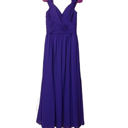 COLOUR KENNETH WINSTON SZ 10 Purple Gown Wedding/Cocktail Ruched Bodice - Picture 2 of 5