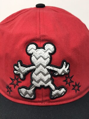 Disney Parks Mickey Mouse Red Snapback Baseball Cap 1928 Zig Zag