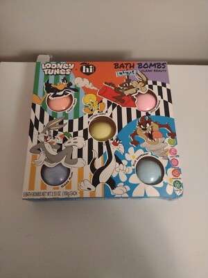 Looney Tunes 5 Bath Bombs Gift Set Cotton Candy Perfume Scented