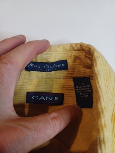 Vintage Gant Mens Size Large Mini Corduroy Cotton Shirt Long Sleeve Button Down - Picture 5 of 8