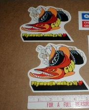 2 Mopar Plymouth Makes It Cuda vtg original drag racing decal stickers barracuda
