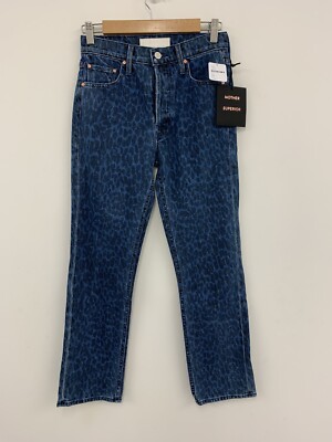Mother Superior The Tomcat Ankle-Jeans Animal-Print blau Größe 25 NEU UVP 218 $