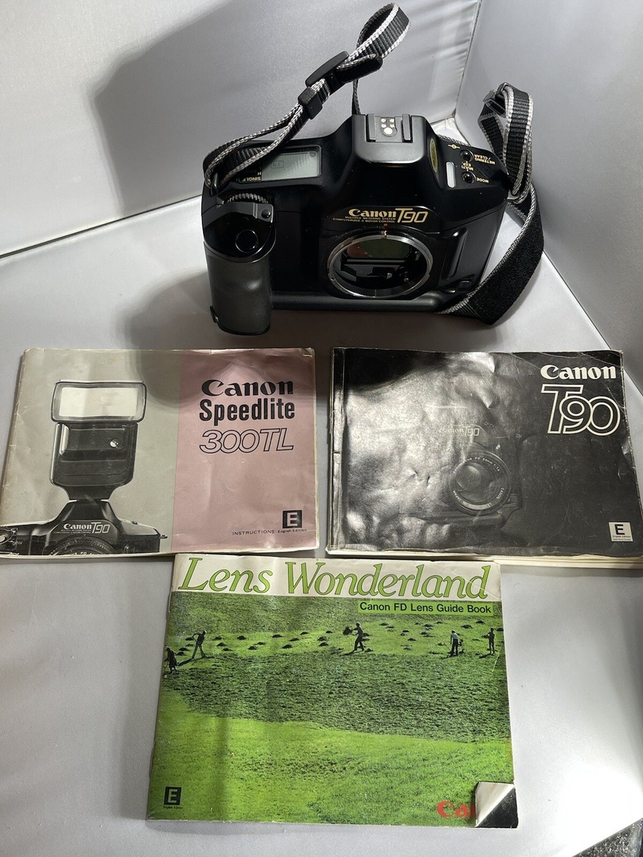 Canon T90 Black SLR 35mm Film Camera w/ Vivitar FD 28mm F2.8
