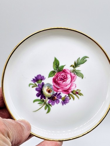 AK Kaiser Porcelain Handpainted Coasters Or Trinket Dish Lot Of 3 Flower Vintage - Picture 2 of 7