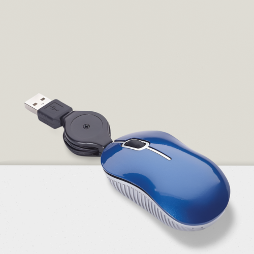 Wired Optical USB-A Mouse - Plug & Play Mini Travel Mouse with Cable - Picture 2 of 3