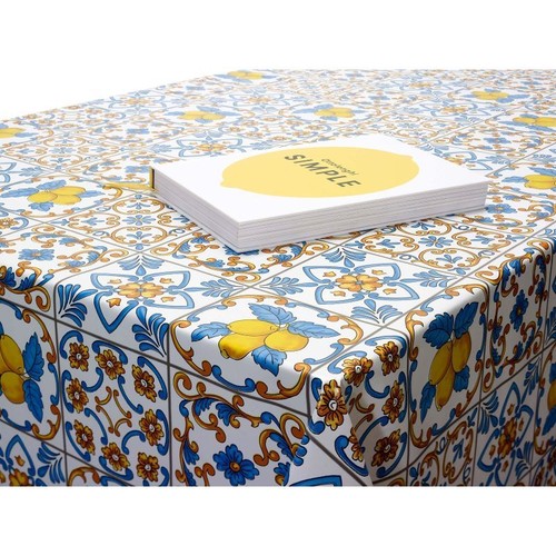 WIPE CLEAN OUTDOORS TABLECLOTH WITH PARASOL HOLE PVC VINYL OILCLOTH 140CM ROUND - Picture 2 of 112