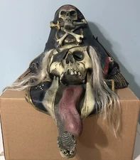 Vintage 2000 Paper Magic Group 24” Pirate Skeleton Rubber Halloween Mask