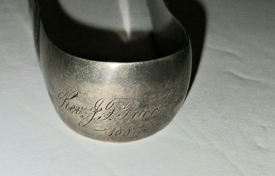 Pinzas de azúcar vintage F. Rolshoven de 5" de plata de ley grabadas 1882 32 gramos Foto 4 de 4