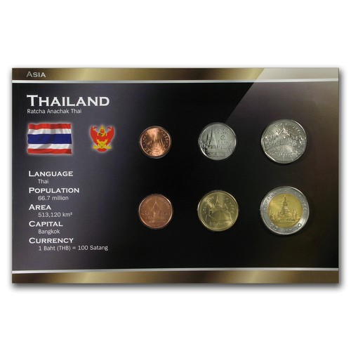Thailand 25 Satang - 10 Baht 6-Coin Set BU - Picture 1 of 8
