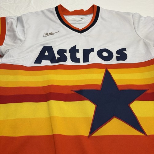Nike Houston Astros Bagwell #5 Jersey Cooperstown Collection Rainbow Men’s Large - Picture 4 of 11