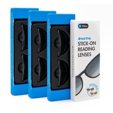 StickTite Lenses 32mm 3-Pack Bifocal Stick-on Reusable Clear 2.0 D