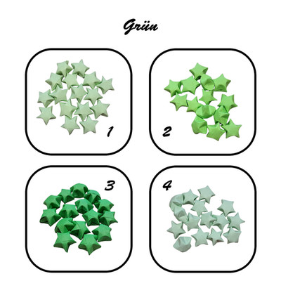 Origami Glückssterne 50 Stück Grün Lucky Stars Papier Tischdeko handgefaltet