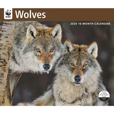 Carousel Calendars,  Wolves WWF 2026 Wall Calendar, 12.01'' X 14.09'', 16-Month