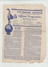 TOTTENHAM HOTSPUR v PRESTON NORTH END Match Day Program 1949/50