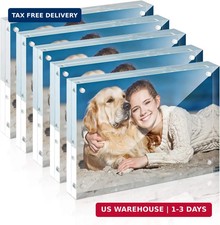 4x6 Acrylic Frame 5 Pack,24MM Thicker Frameless Clear Picture Frames
