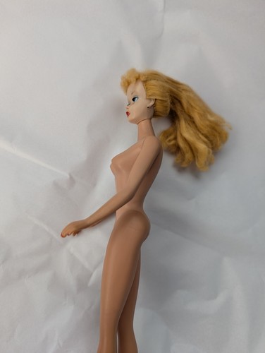 Vtg Barbie Doll Ponytail #3/#4 Blonde Transitional Mattel 1960s Blue Eye Shadow - 第 11/24 張圖片