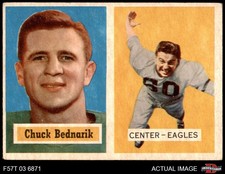 1957 Topps #49 Chuck Bednarik Eagles HOF Pennsylvania 4 - VG/EX