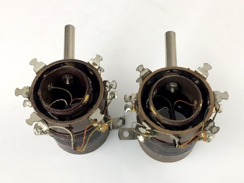 (2) Bobinas de radio de cristal de aire ajustables tipos de variacoplador 2 1/4" x 1 1/2" NOS - Imagen 3 de 5