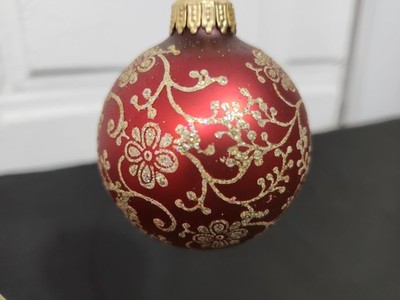 Vintage Shiny Brite Mercury Glass Painted Christmas Ornament