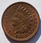 1891 Indian Head Cent - Ch BU RB, Very Nice Grade Penny 1C coin