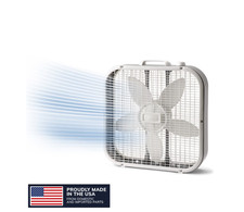 Lasko 20" Classic Box Fan with Weather-Resistant Motor, 3 Speeds, 22.5" H