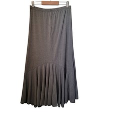 Vintage Y2K Made in USA Grey Maxi Flowy Tiered Skirt XL Witchy Grunge Emo Fairy