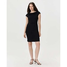 Quince Ultra Stretch Ponte Cap Sleeve Dress Black Small NWT Business Casual Work