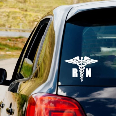 RN Registered Nurse Vinyl Decal Sticker Car Truck Nursing Symbol Medical