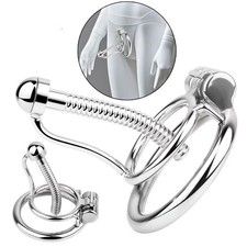 NEW Stainless Steel Chastity Lock Metal CB Penis Cage Penis Ring BDSM Sex Toy