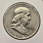 1958-D 50C 90% SILVER Franklin Half Dollar