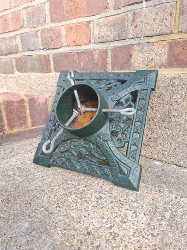 Christmas Tree Stand Cast Iron Vintage 29 ×29 cm Green 10 cm diameter - Picture 15 of 15
