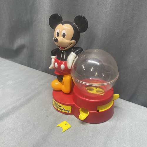 Vintage Disney Mickey Mouse Bank Gumball Machine Complete W/ Bottom & Key Works - Picture 6 of 24