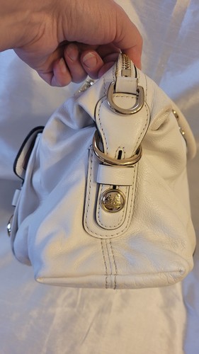 Coach Sydney Bone White Color Leather Bowler Dome Satchel Bag Rare MSRP $698 - Picture 10 of 16