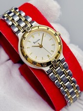 Bulova Ladies Watch Roman Numeral Bezel Vintage Quartz Ready To Wear 24mm Works