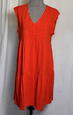 Social Standard By Sanctuary A-Line Dress Womens M Orange Tiered Sleeveless Mini