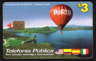 $3 Hot Air Balloon Porta Over Galapagos (Bellsouth Chip Card) USED Phone Card