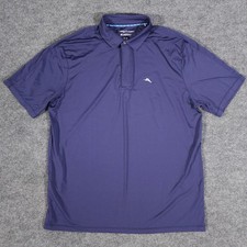 Tommy Bahama Polo Shirt Mens Medium Blue IslandZone Golf Recycled Polyester